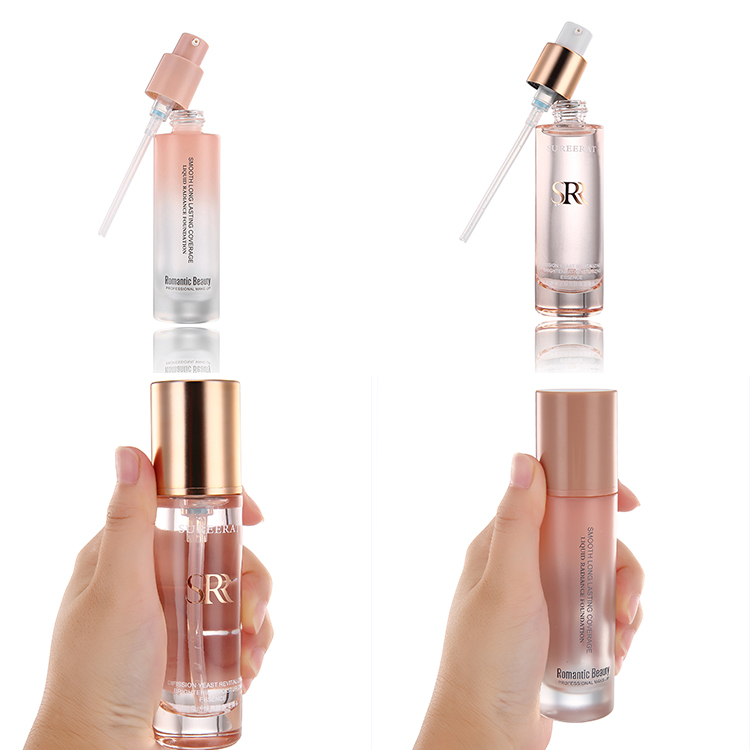 Custom capacity cosmetics glass packing 30ml serum foundation bottle dropper bottles 10 15 20 25 30 35 40 45 50 ml