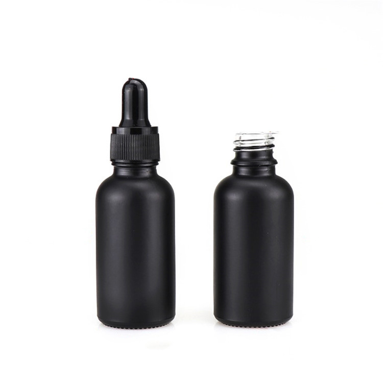 Custom cbd dropper bottle vapor eliquid bread oil essential oil black glass bottle black glass 30 ml