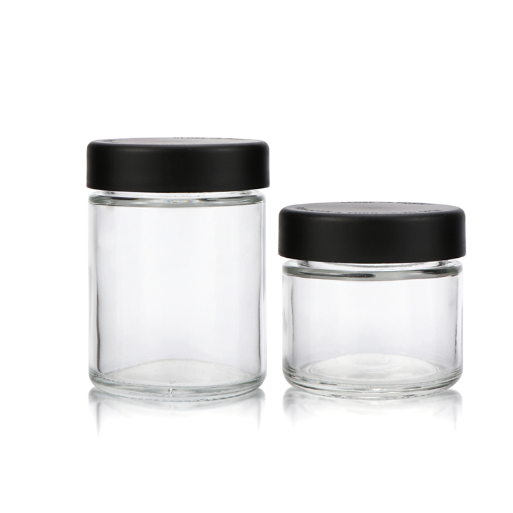Custom child resistant glass jar embossed glass candle jar cookie jar glass