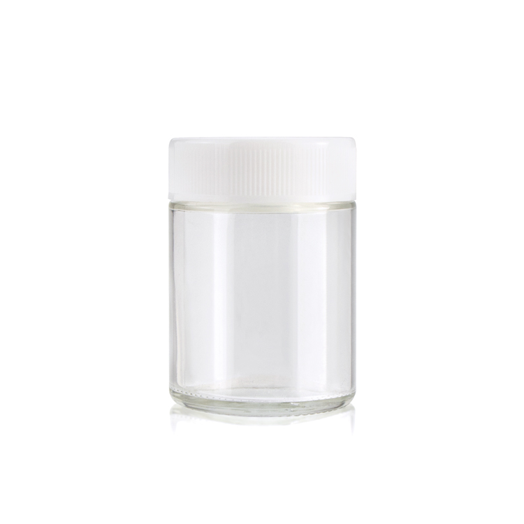 Custom child resistant jar cbd clear lid glass jar candle jar with lid glass