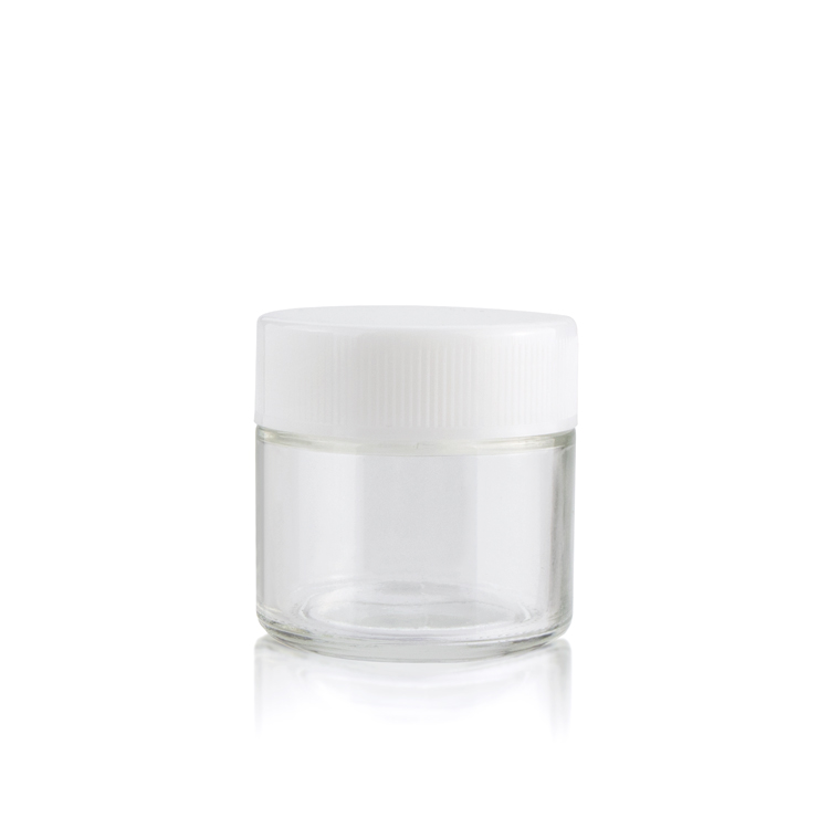 Custom child resistant jar cbd clear lid glass jar candle jar with lid glass