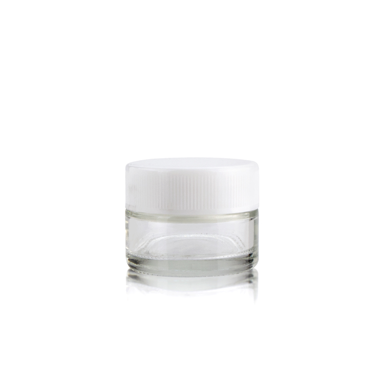 Custom child resistant jar cbd clear lid glass jar candle jar with lid glass