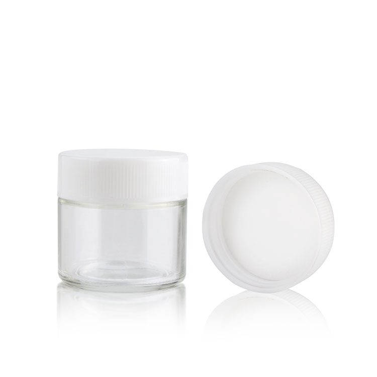 Custom child resistant jar cbd clear lid glass jar candle jar with lid glass