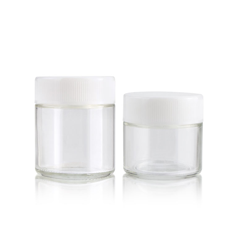 Custom child resistant jar cbd clear lid glass jar candle jar with lid glass