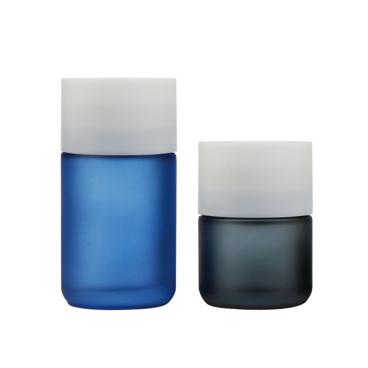 Custom child resistant jars frosted glass candle jar glass jars with lid