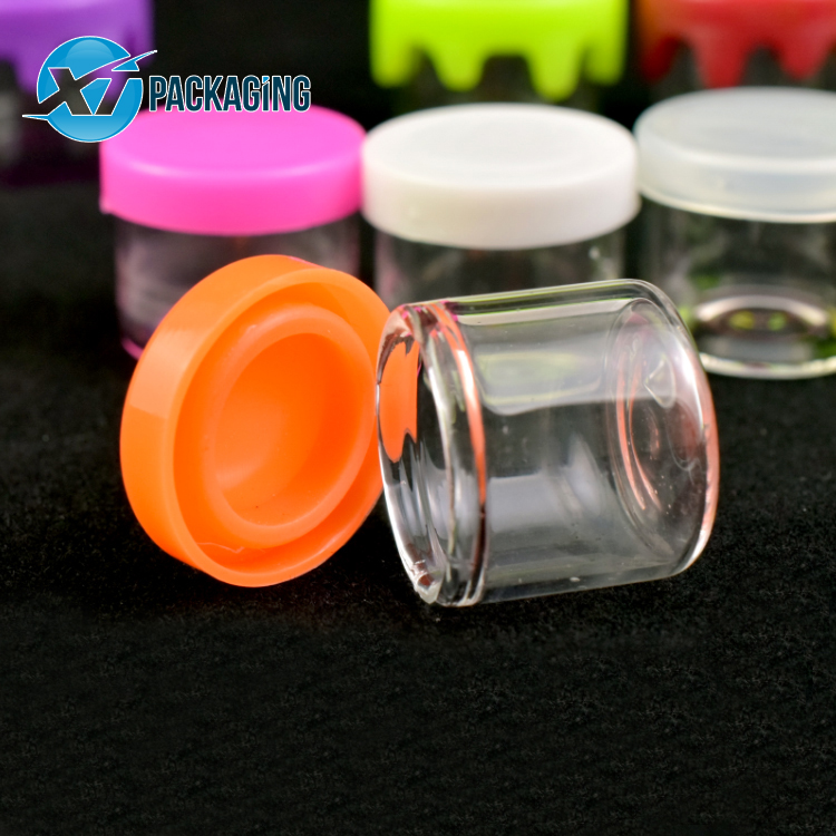Custom childproof jar 3 5 7 g child proof safety lock crc cap small jars glass concentrate container for cbd packing