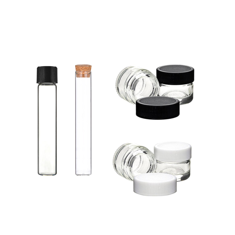 Custom clear 1oz 2oz 4oz child resistant glass jars with childproof cap