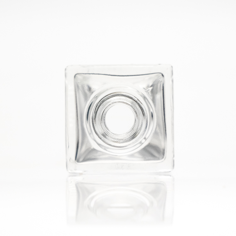 Custom clear empty 12ml square glass nail polish bottle with brush cap