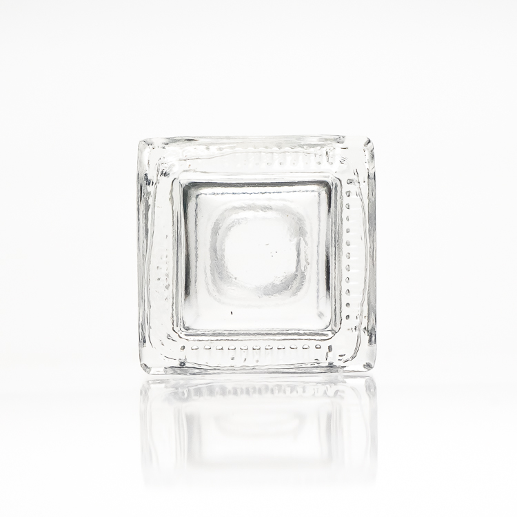 Custom clear empty 12ml square glass nail polish bottle with brush cap