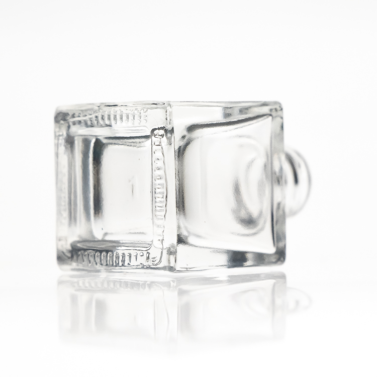 Custom clear empty 12ml square glass nail polish bottle with brush cap