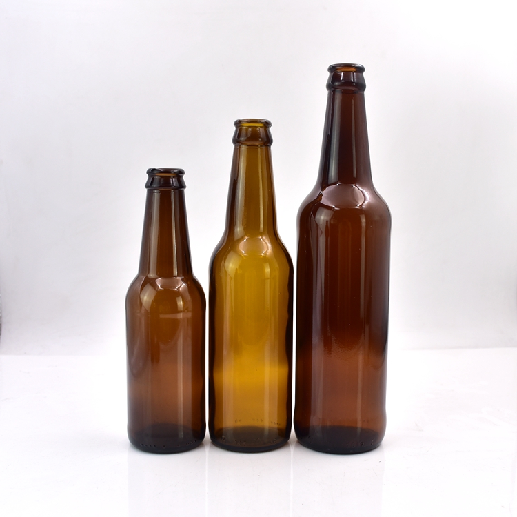 Custom color and size beer amber glass beer bottle 330ml glass bottle and jar