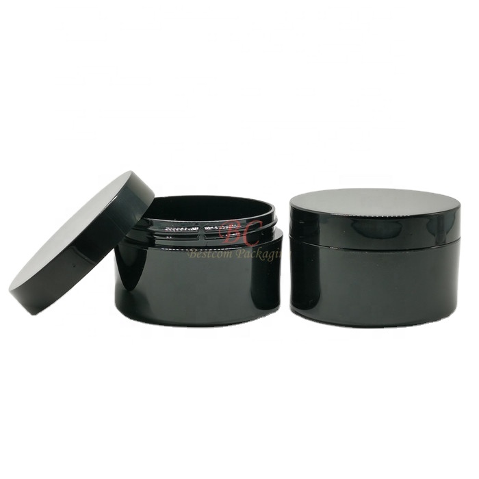 Custom color custom frost matt black plastic round 15g 30g 50g 100g big men's hair pomade body butter PETG hand cream jars