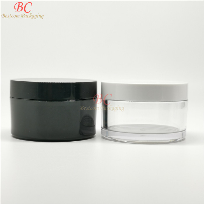 Custom color custom frost matt black plastic round 15g 30g 50g 100g big men's hair pomade body butter PETG hand cream jars