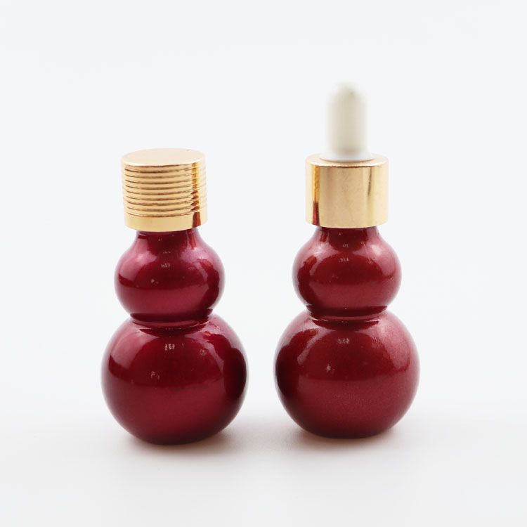 Custom color double gourd glass essential oil dropper bottles 10ml 20ml 30ml 50ml 100ml
