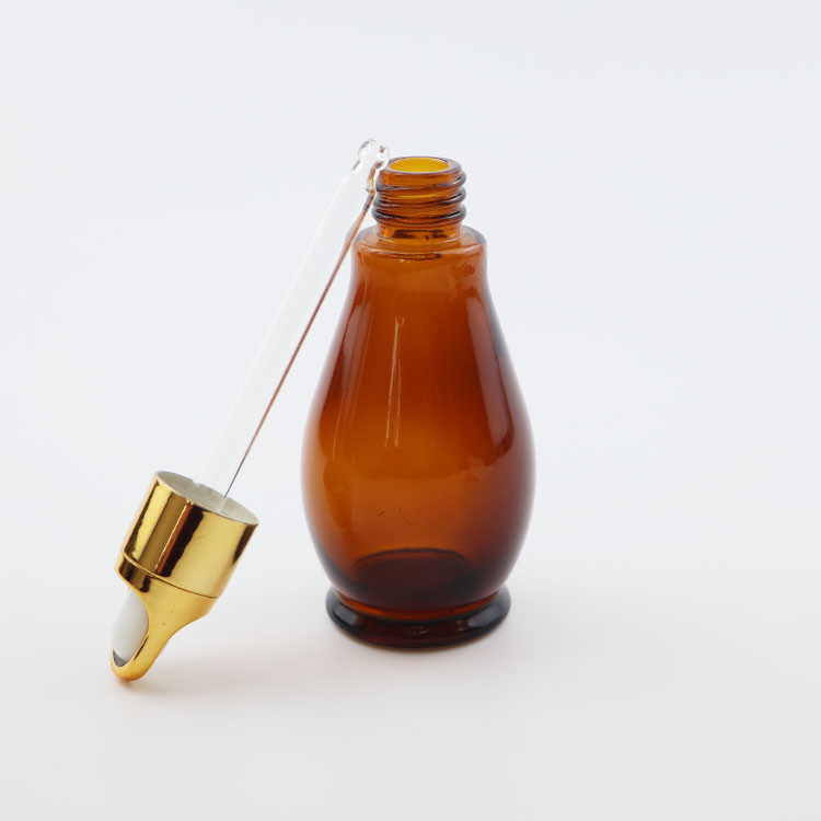Custom color double gourd glass essential oil dropper bottles 10ml 20ml 30ml 50ml 100ml