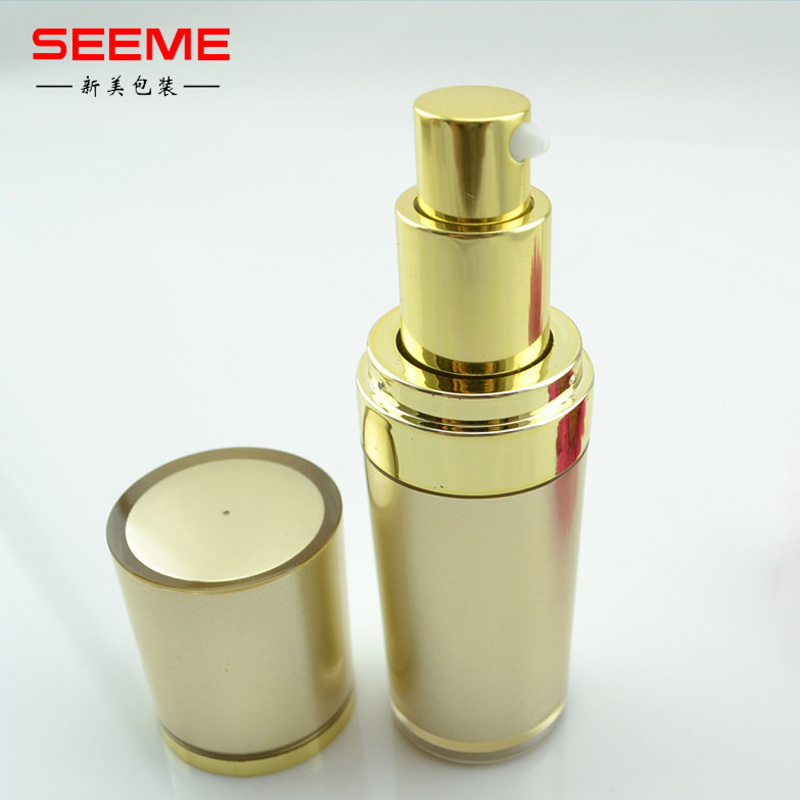 Custom color empty cosmrtic packaging bottle 30ml plastic lotion pump bottle