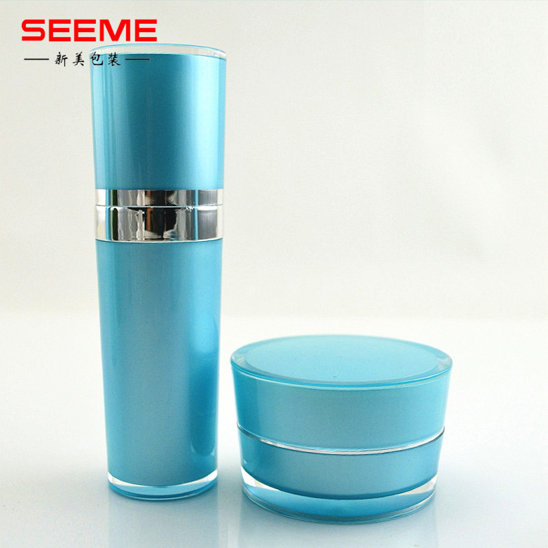 Custom color empty cosmrtic packaging bottle 30ml plastic lotion pump bottle