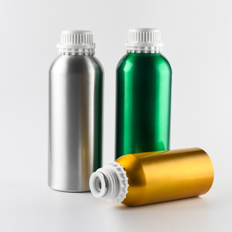 Custom color empty metal aluminum fragrance oil bottles aroma essential oil aluminum bottles with tamper evident cap