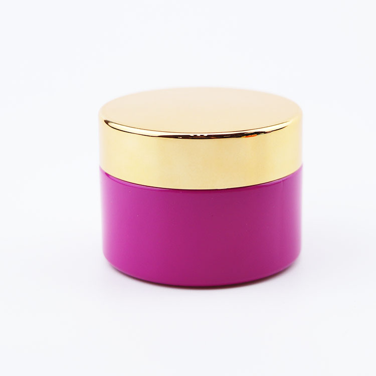 Custom color glass container jar 15g 30g 50g aluminium lid pink cosmetic jar for skin cream
