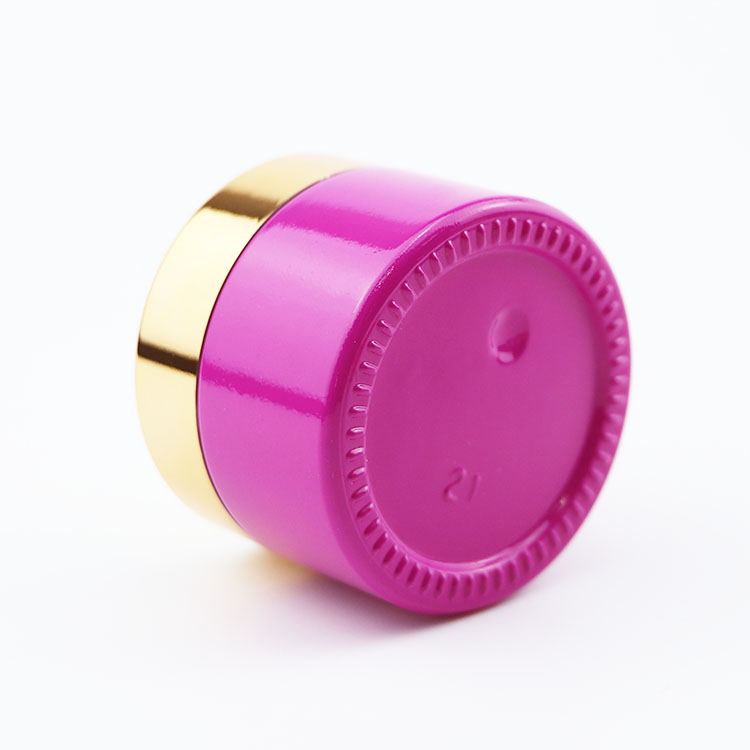 Custom color glass container jar 15g 30g 50g aluminium lid pink cosmetic jar for skin cream