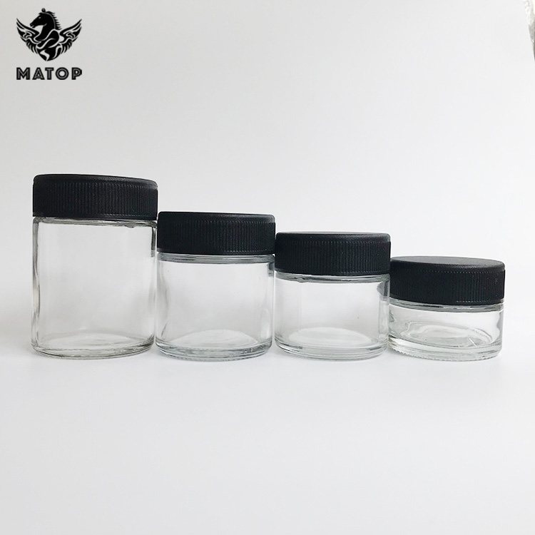 Custom color logo printing 4oz jar glass hemp