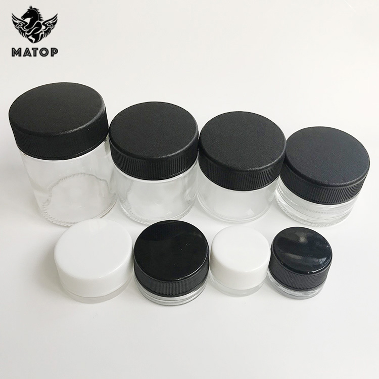 Custom color logo printing 4oz jar glass hemp