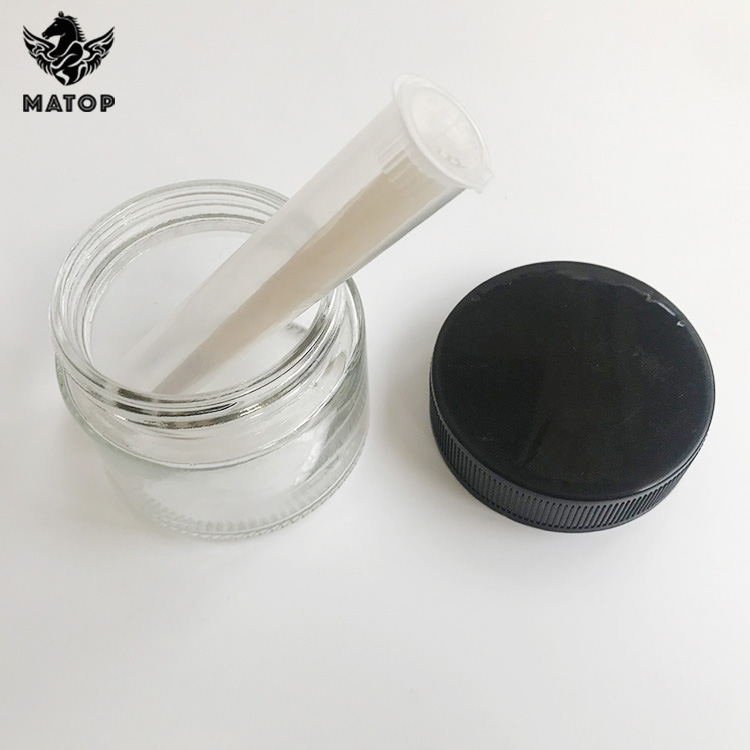 Custom color logo printing 4oz jar glass hemp