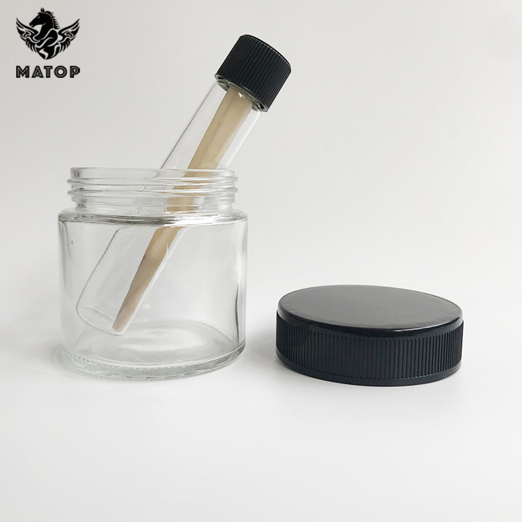 Custom color logo printing 4oz jar glass hemp