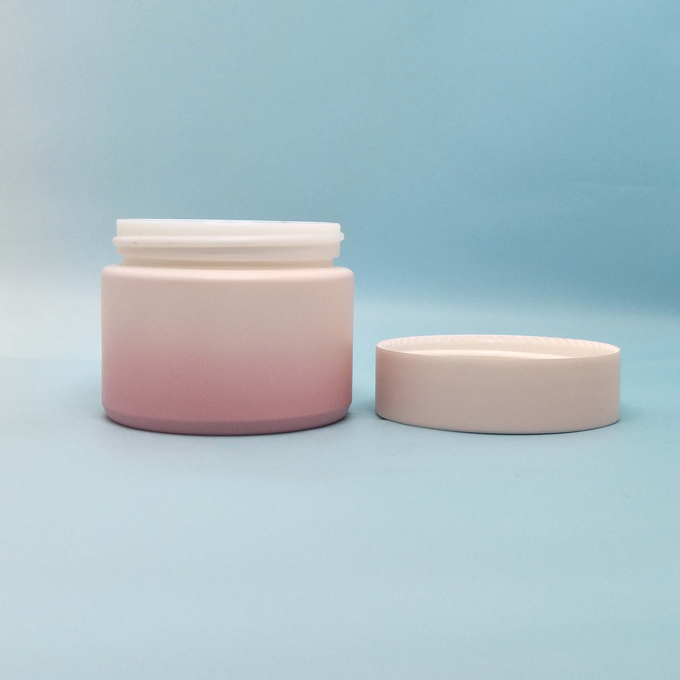 Custom color pink white porcelain ceramic jar 50g 60g 100g for skin care cream