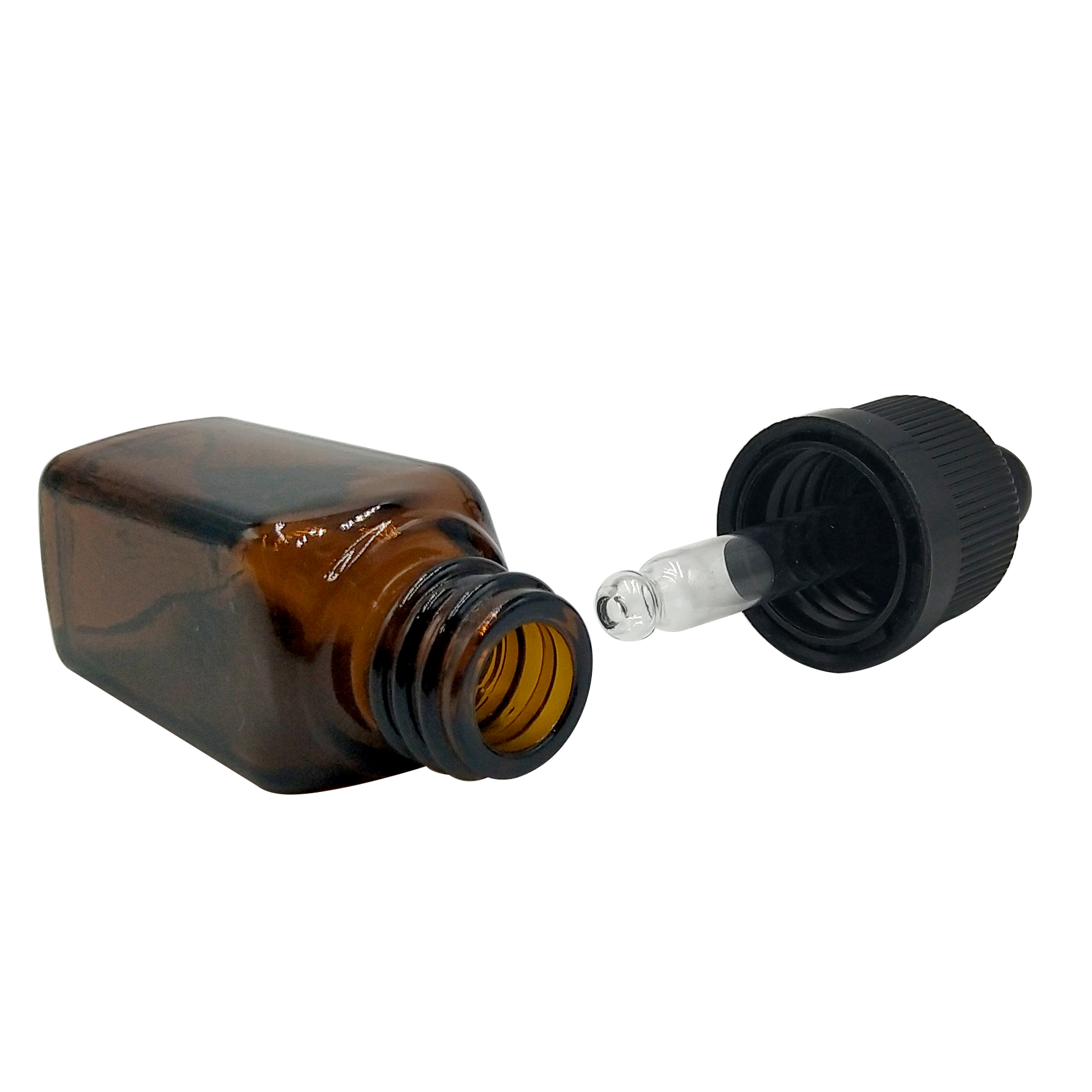 Custom colored 30ml amber perfume square glass bottle