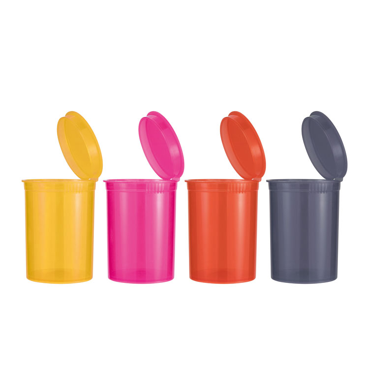 Custom colorful non-opaque medical pill 6 dram plastic childproof pop top up containers vials