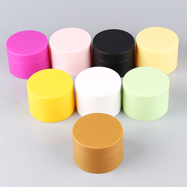 Custom colors 50g plastic PP frosted white black jar cheap cosmetic cream jars