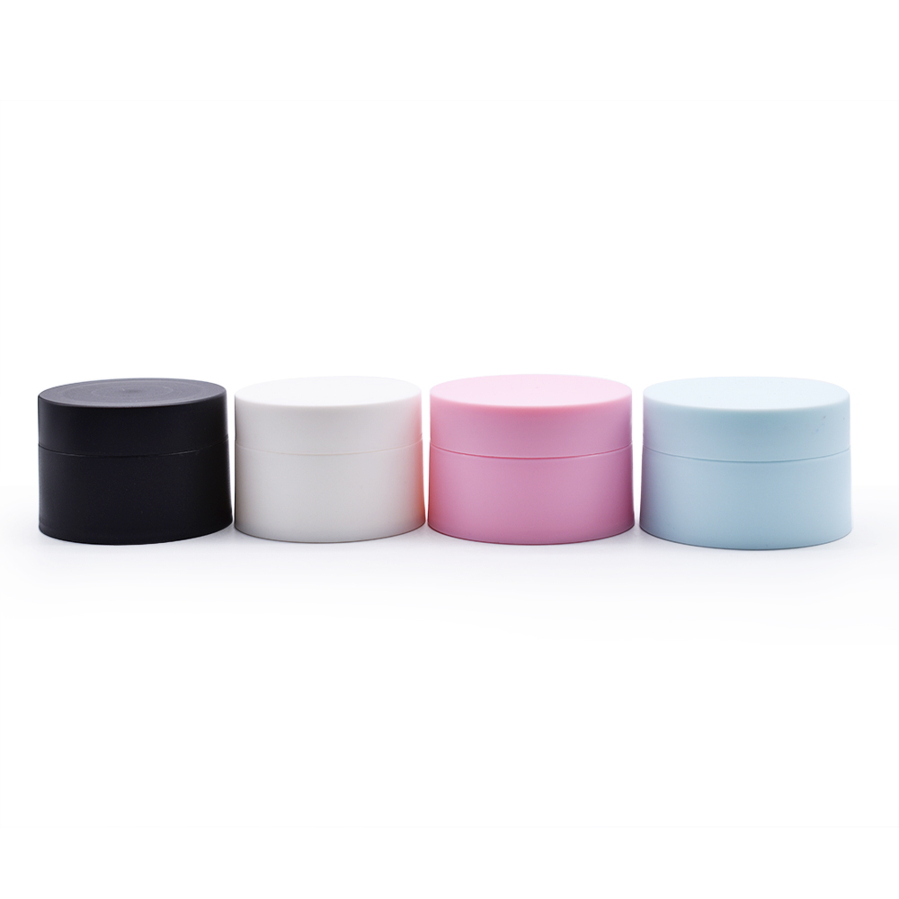 Custom colors 50g plastic jar PP frosted white black cream jars