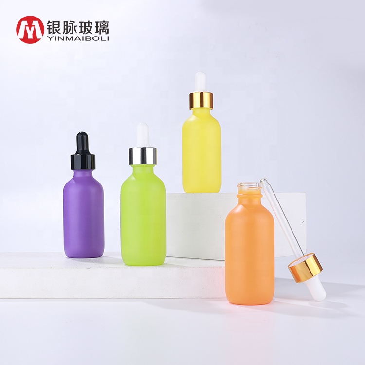 Custom colors glass pipette clear bottle 60ml essential oil bottle with dropper for e liquid