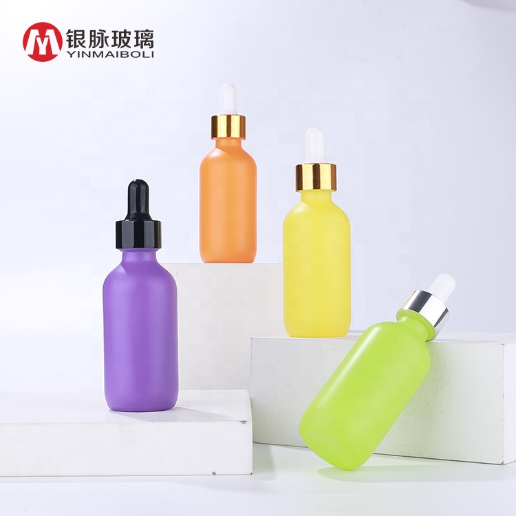 Custom colors glass pipette clear bottle 60ml essential oil bottle with dropper for e liquid