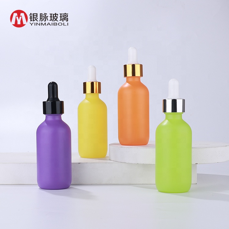 Custom colors glass pipette clear bottle 60ml essential oil bottle with dropper for e liquid