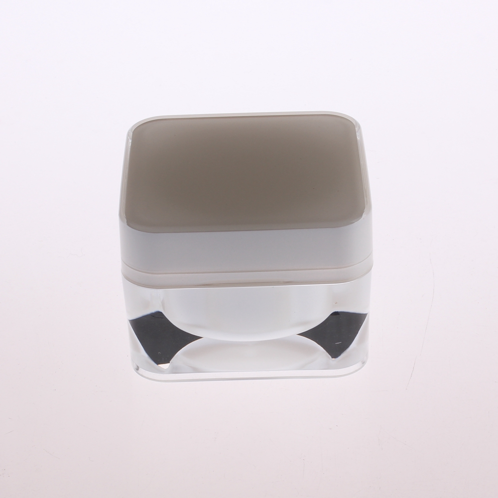 Custom cosmetic cream empty jar acrylic cream square plastic jar