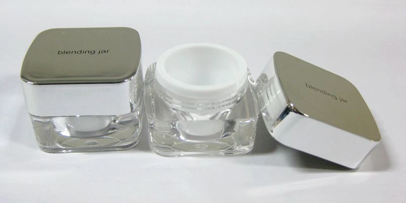 Custom cosmetic cream empty jar acrylic cream square plastic jar