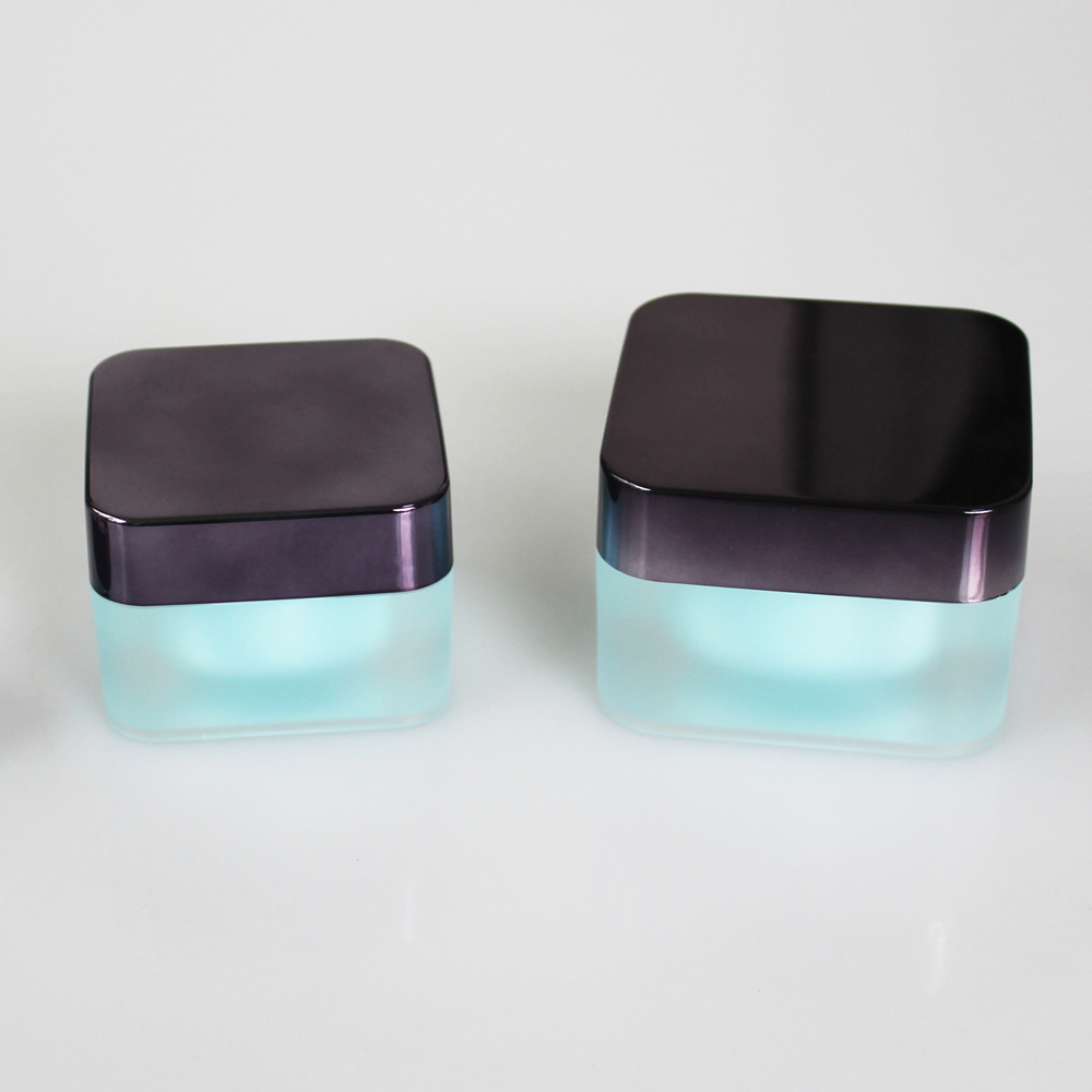 Custom cosmetic cream empty jar acrylic cream square plastic jar