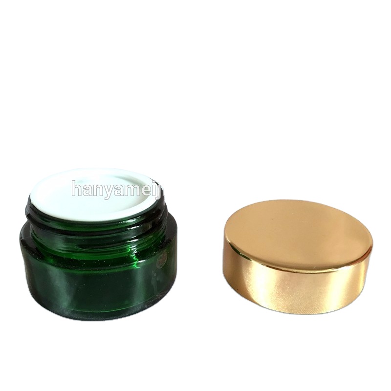 Custom cosmetic cream green glass cosmetic jar