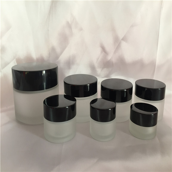 Custom cosmetic jar Great demand 200 ml glass cosmetic cream jar with black cap glass jar suppliers