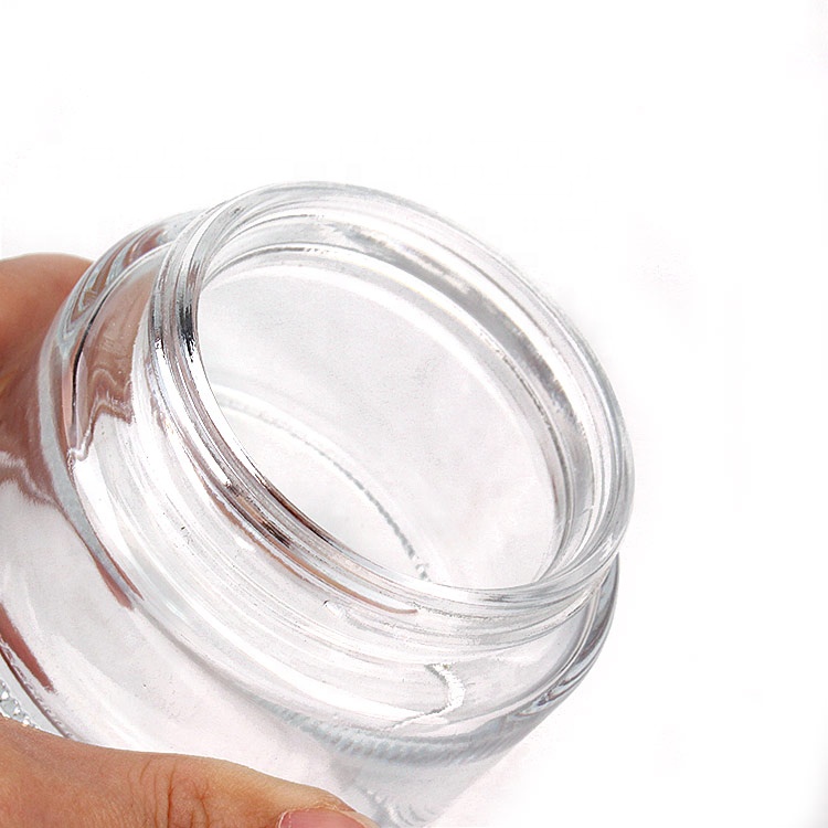 Custom cosmetic packaging 1oz 30ml cream glass container jar with bamboo wood lid