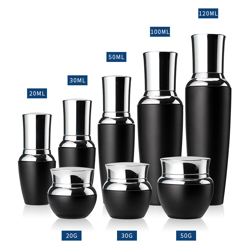 Custom cosmetic packaging 20g 30g 50g luxury glass face cream jars 30ml 50ml 100ml pump lotion beauty glass lotion bottle