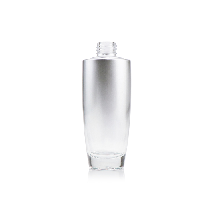 Custom cosmetic packaging 40ml 110ml 130ml empty glass lotion bottle with silver lotion pump