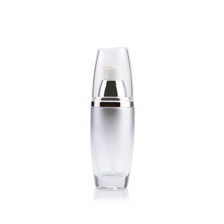 Custom cosmetic packaging 40ml 110ml 130ml empty glass lotion bottle with silver lotion pump
