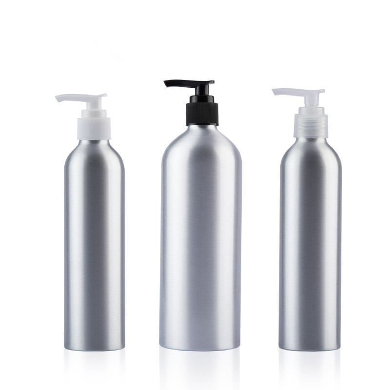 Custom cosmetic recycle aluminum shampoo screw pump spray bottle