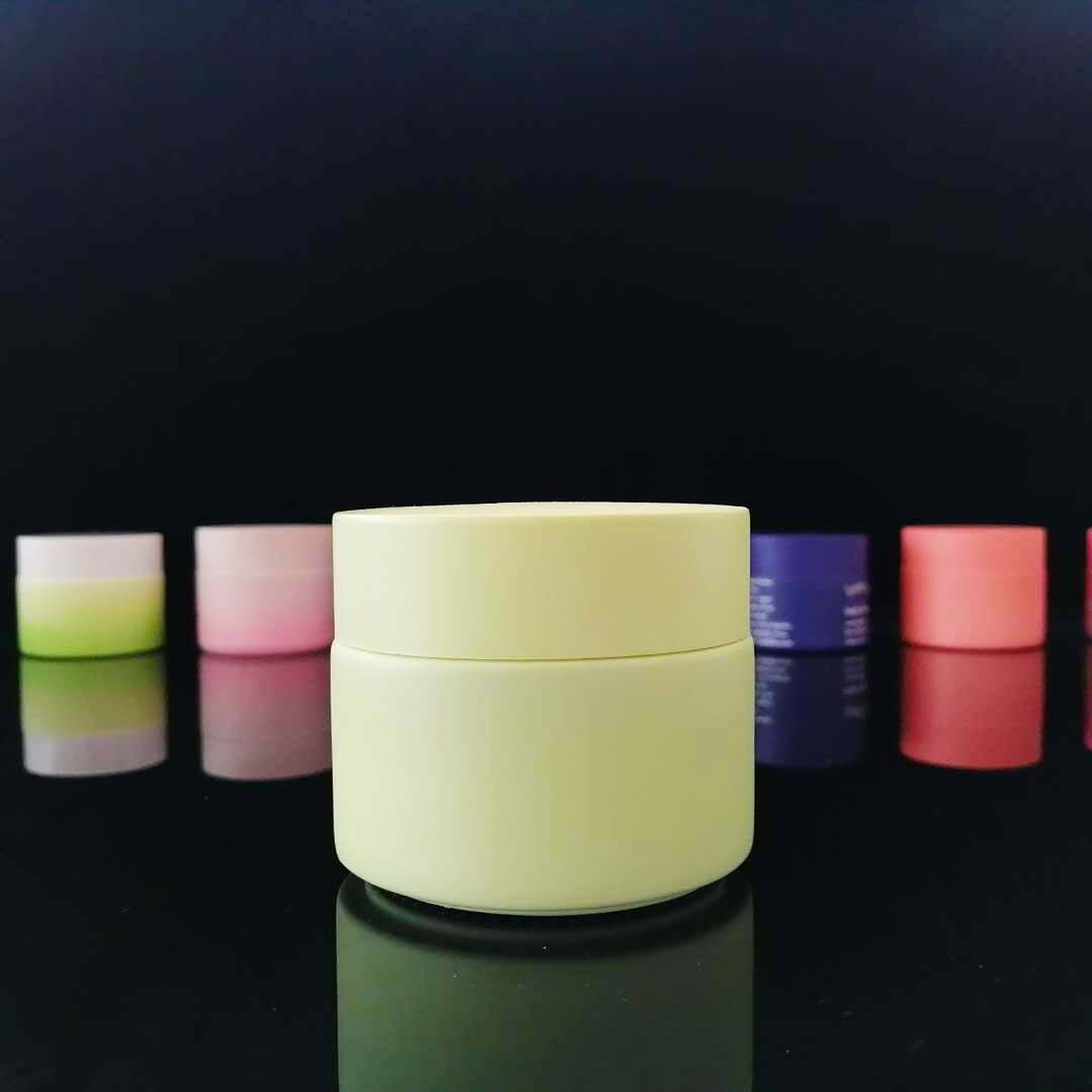 Custom cosmetic skincare packaging white opal glass bottle jar containers