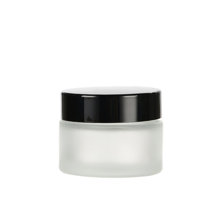 Custom cream glass jar frosted glass cosmetic cream jar with lid