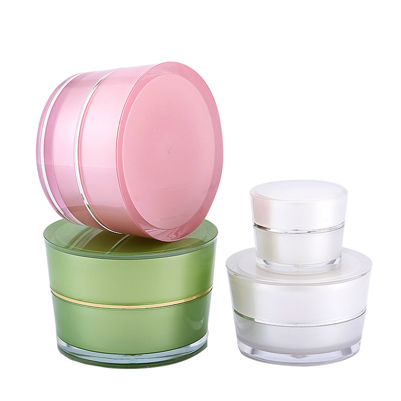 Custom cylinder high-end skin care cream jars 5g 10g 15g 20g 30g refillable beauty makeup plastic cosmetics jar