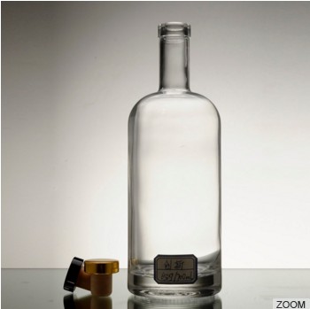 Custom design 750ml square glass wine bottle for liquor alcohol drinking glass bottle